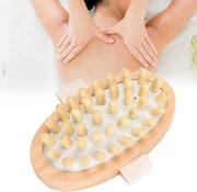 Borsetto per il corpo, spazzola per massaggi con nodi per cellulite, spazzola per massaggi del corpo, scrub massaggiante per la schiena, miglioramento del flusso sanguigno, massaggio naturale con legno per il corpo