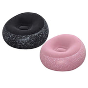 Trade Shop - Poltrona Pouf Gonfiabile 112x112x66cm Superficie Vellutata Design Macchiettato Casa Giardino -