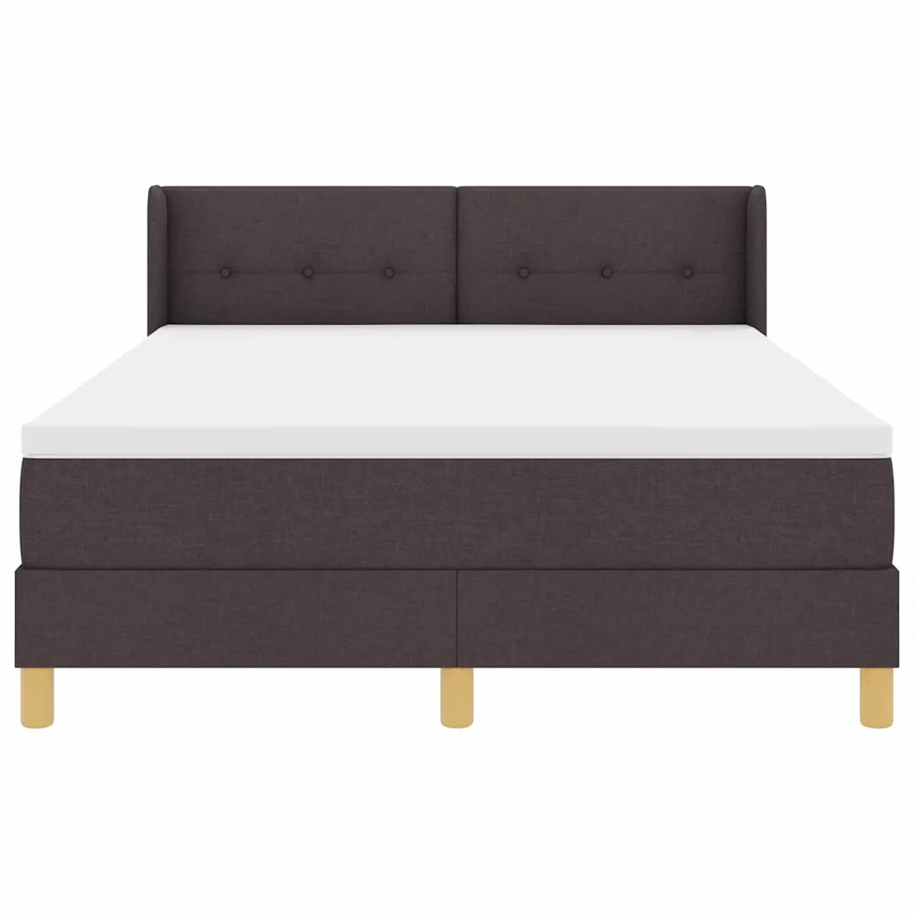 Letto a molle con materasso Marrone Scuro 200 x 140 cm Tessuto 3341296
