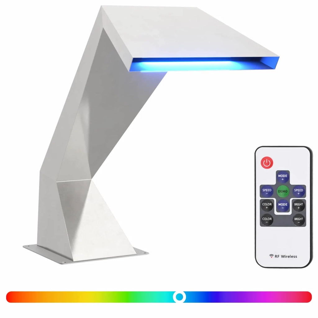 Cascata per piscina con LED RGB Acciaio Inox 63,5 x 29 x 51 cm 42039236