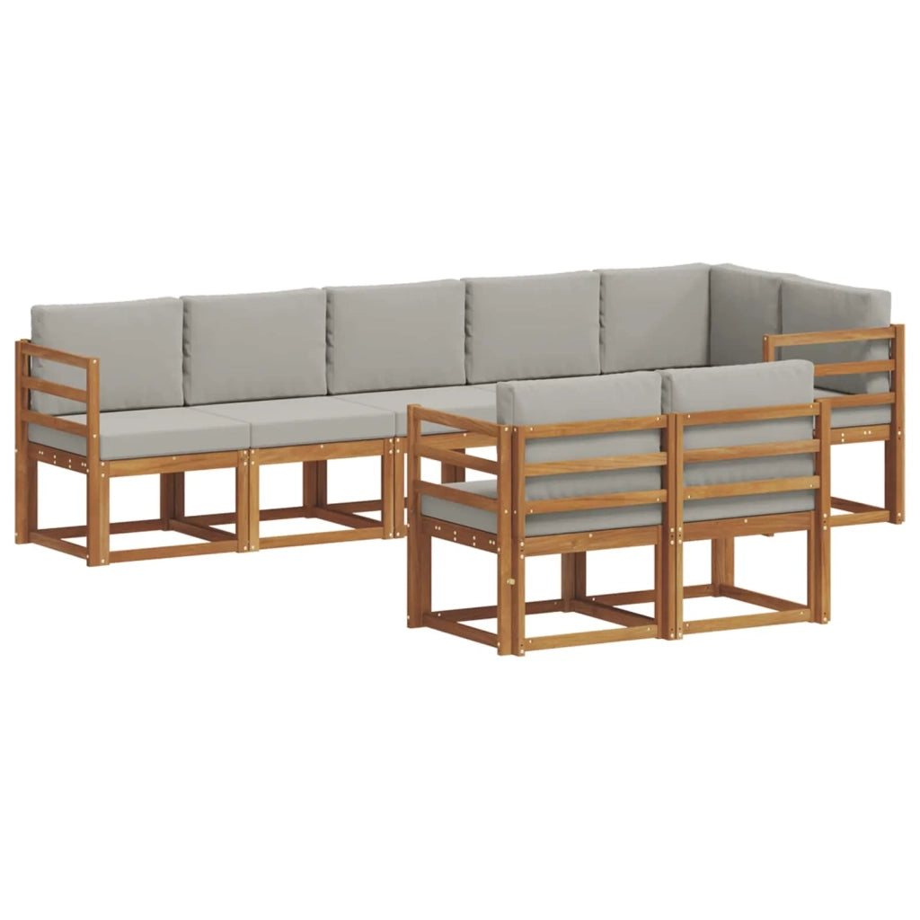 Set di divani da esterno 8 pcs Grigio Naturale e Chiaro 3366554