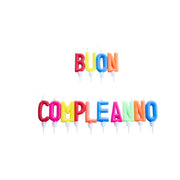 Trade Shop - Candeline Scritta Buon Compleanno Multicolore Torta Festa Party -