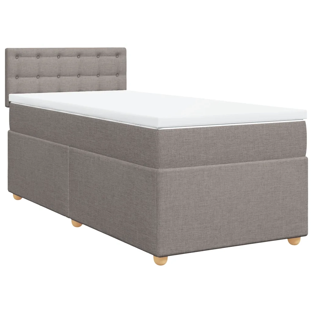 Giroletto a Molle con Materasso-Struttura Letto Tortora 80x200 cm inTessuto 202977