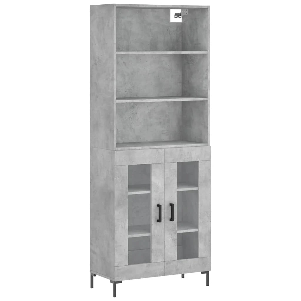 Buffet credenza cassettiera armadio mobile contenitore organizer cucina soggiorno salotto alto 69,5 x 34 x 180 cm legno ingegnerizzato grigio 02_0034568
