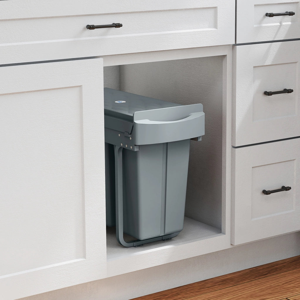 Cestino Sottolavello con 2 Contenitori Estraibili ¨C zephmum ¨C Grigio 20L+10L