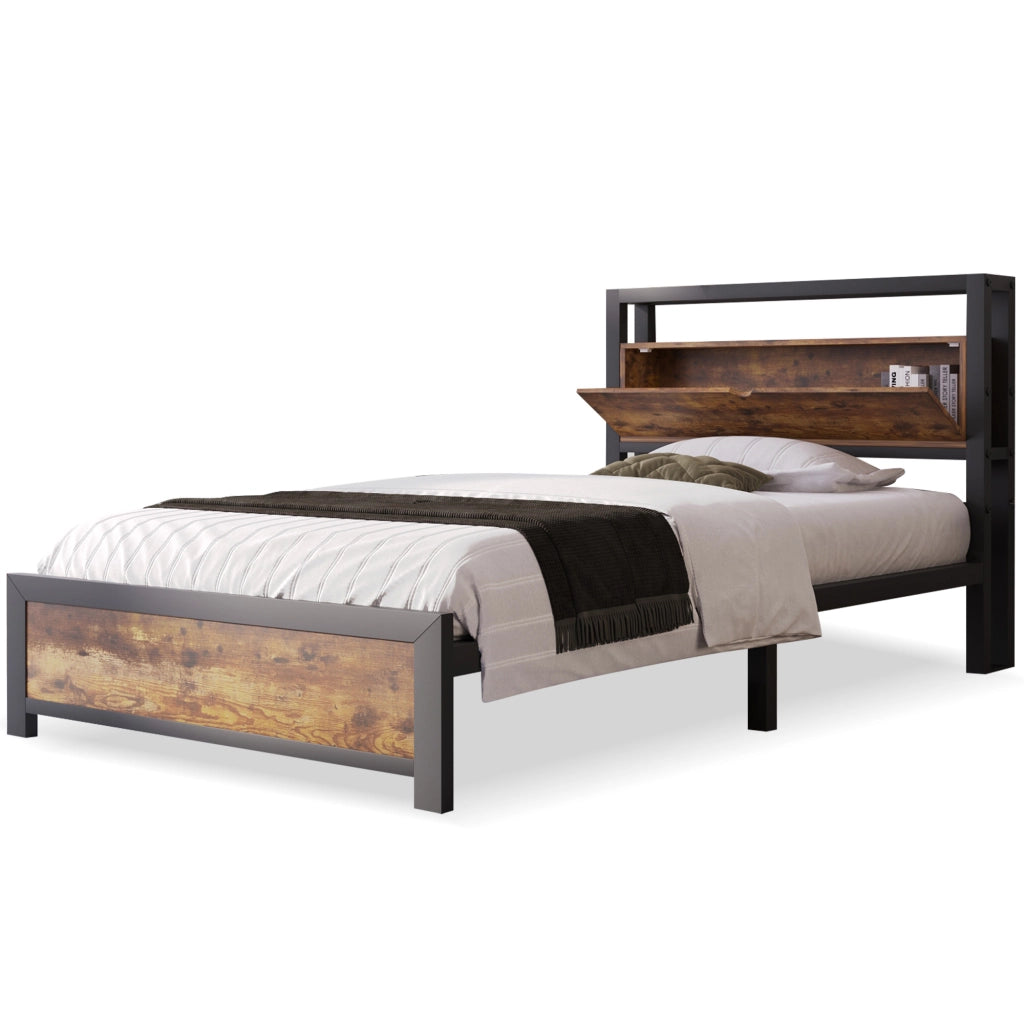 Letto Contenitore Letto Matrimoniale con USB e LED 180×200 cm; senza Materasso; Tessuto Grigio