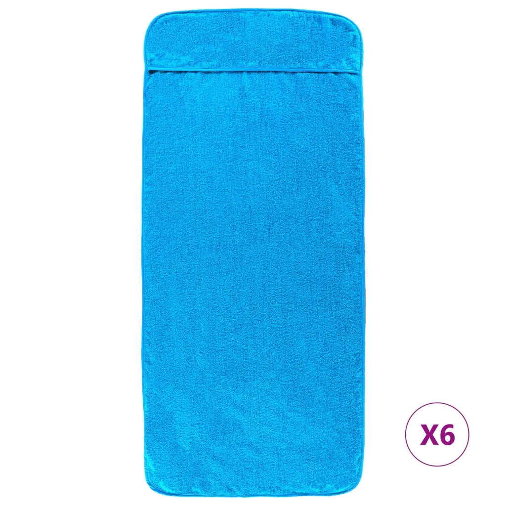 Asciugamani da Spiaggia 6 pz Turchese 60x135 cm Tessuto 400 GSM CFW5151763