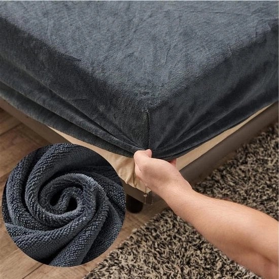 Hoeslaken donkergrijs letto matrimoniale premium - Piumino teddy - Sacca da 30 cm - Lenzuola morbide - 120 x 200 cm