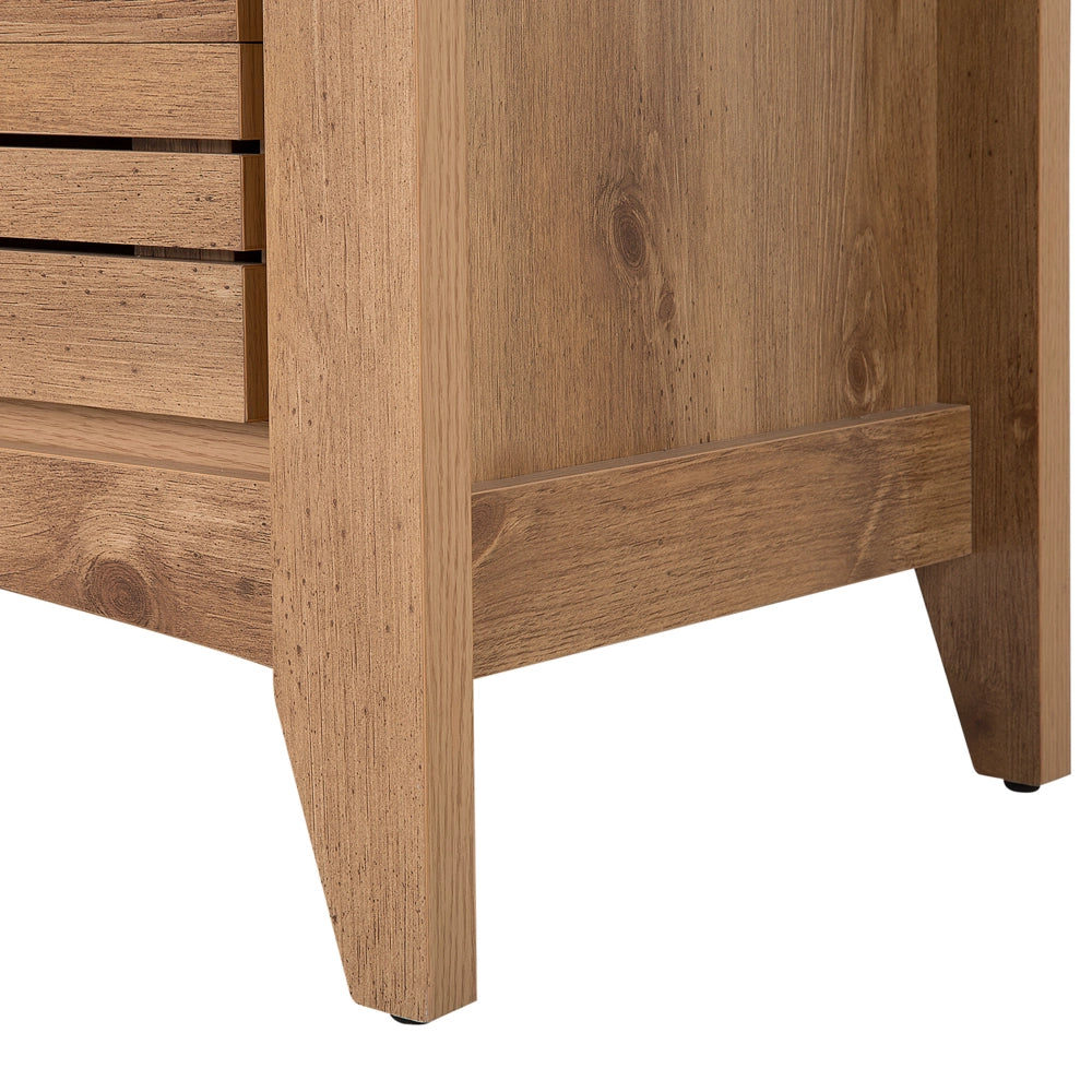Madia credenza Effetto Legno Chiaro 80 x 99 x43 cm 1 Cassettiera con 3 Cassetti