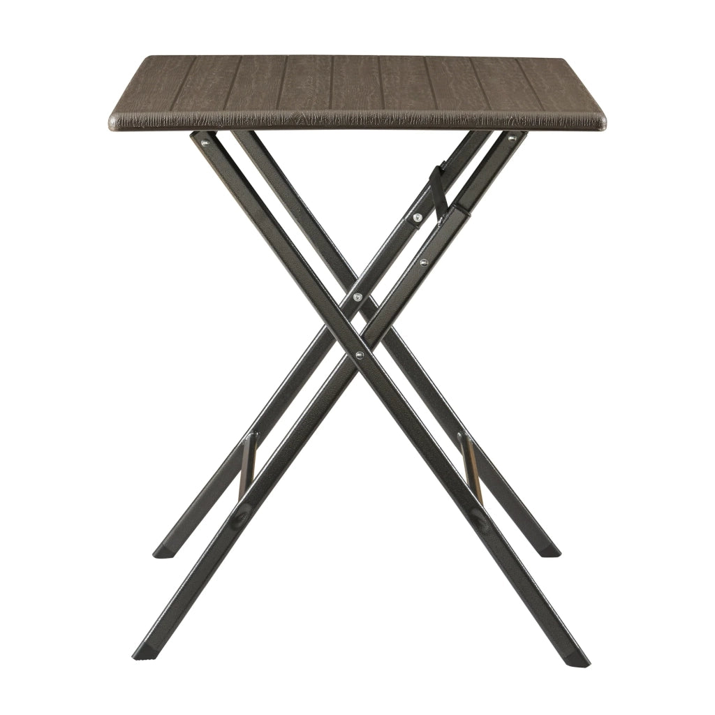 Tavolo da campeggio pieghevole 62 x 62 x 73 cm effetto legno marrone scuro 03_0010999