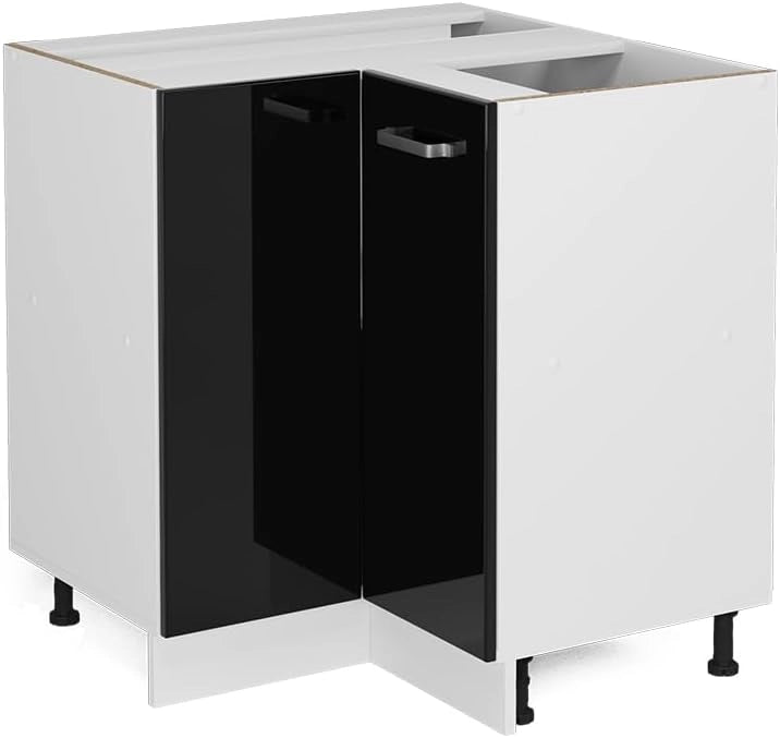 Frontale cucina R-Line, Nero lucido, 59.2 x 71.3 cm frontale del mobile per mobile base ad angolo