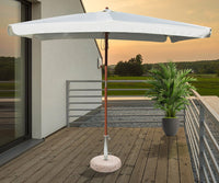 Ombrellone da Giardino 3x2 m Palo Ø48 mm in Legno e Poliestere Ecrù