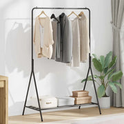vidaXL Stendibiancheria con lo scaffale Nero 100 x 56 x 154 cm Acciaio