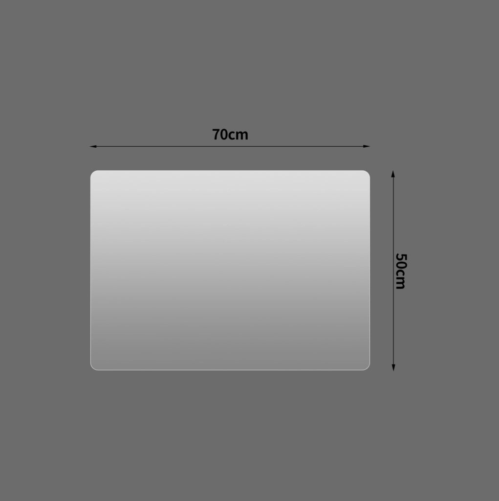Specchio da bagno senza cornice 90 x 70 cm in vetro argentato