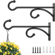 Hanger per piante da 20 cm - Hanger per piante pendenti per vasi, nido per uccelli e cibo per uccelli (metallo nero) - Set da 2 pezzi
