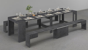 Panca Allungabile 66/290x25x45 cm Pratika Singola A Grigio Ardesia