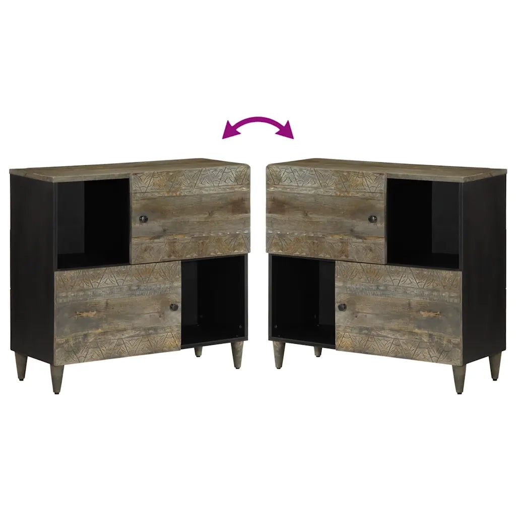 Credenza | Madia | Buffet da pranzo | Armadio da pranzo 80x33x75 cm in Legno Massello di Mango
