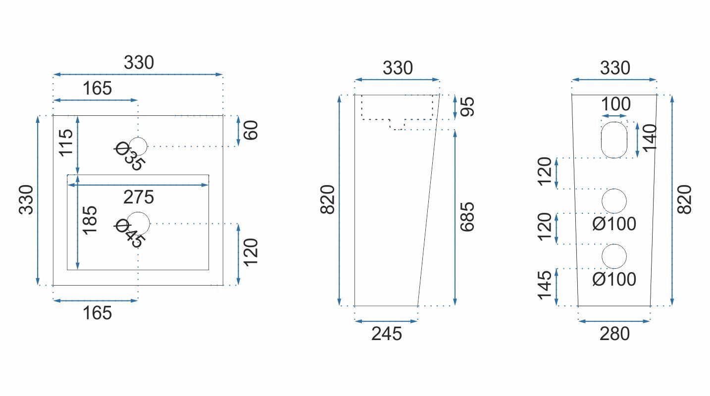 Lavabo Monolitico Rea Kamila Black
