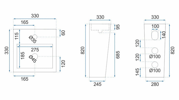 Lavabo Monolitico Rea Kamila Black