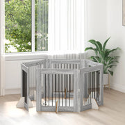 Cancello per cani con supporti 6 pcs Grigio Sonoma 80 x 80 cm