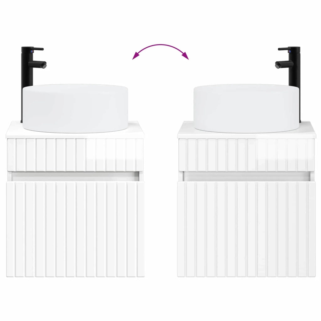 Mobile lavabo da parete Bianco Lucido 49 x 44,5 x 65,5 cm 890626