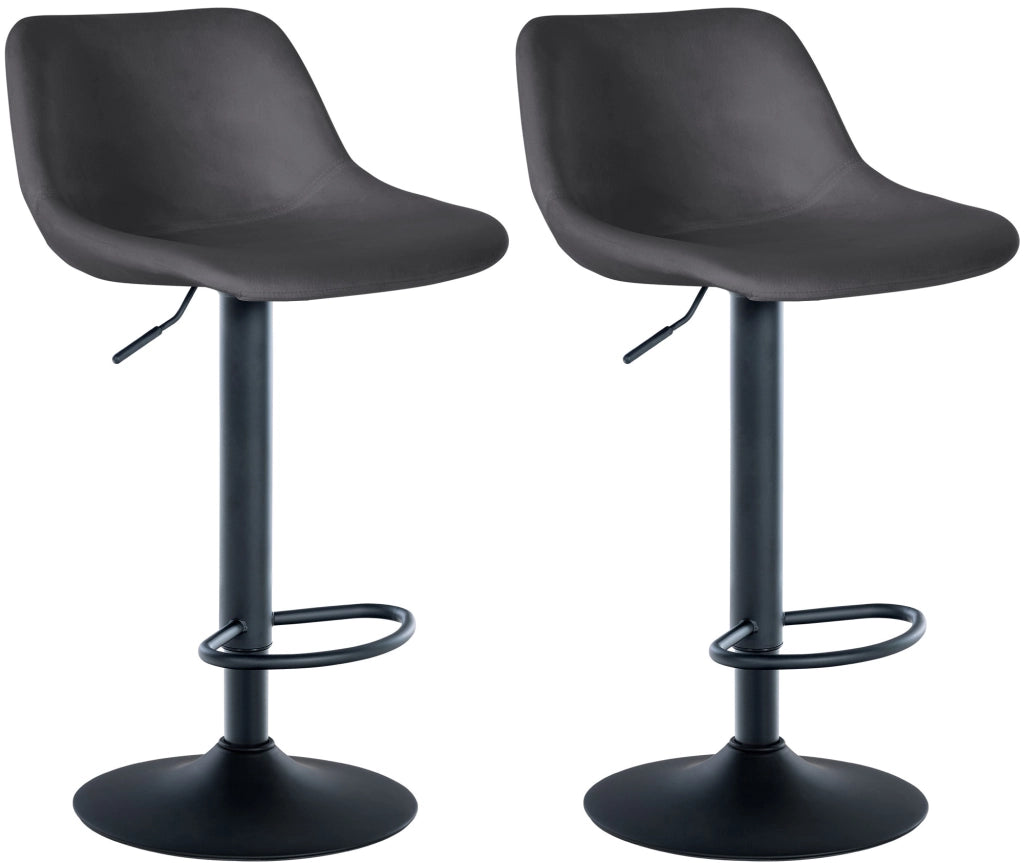 Sgabello da bar 2er Loft grigio scuro,Velluto