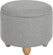 Pogetto Ronde Opbergoletto - Letto, Hocca, Letti - Tessuto, Cassetta, Hocche - Spazio di Ripostiglio - MDF & Legno di Abete - Grigio - 39x39x33 cm