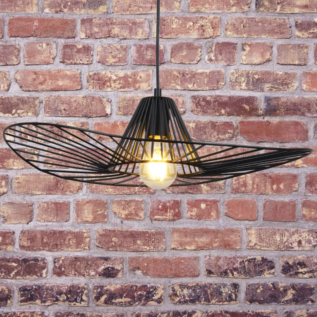 Lampada a sospensione ABANO nera 1xE27 in metallo Polux