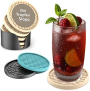 Onderzetters per vaso con stop all'acqua, resistente al lavastoviglie, silicone extra spesso e antiscivolo, set da 6 pezzi