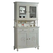Cristalliera 2 porte legno shabby bianco invecchiato pavoncella 112x49x206 - Mobili 2G