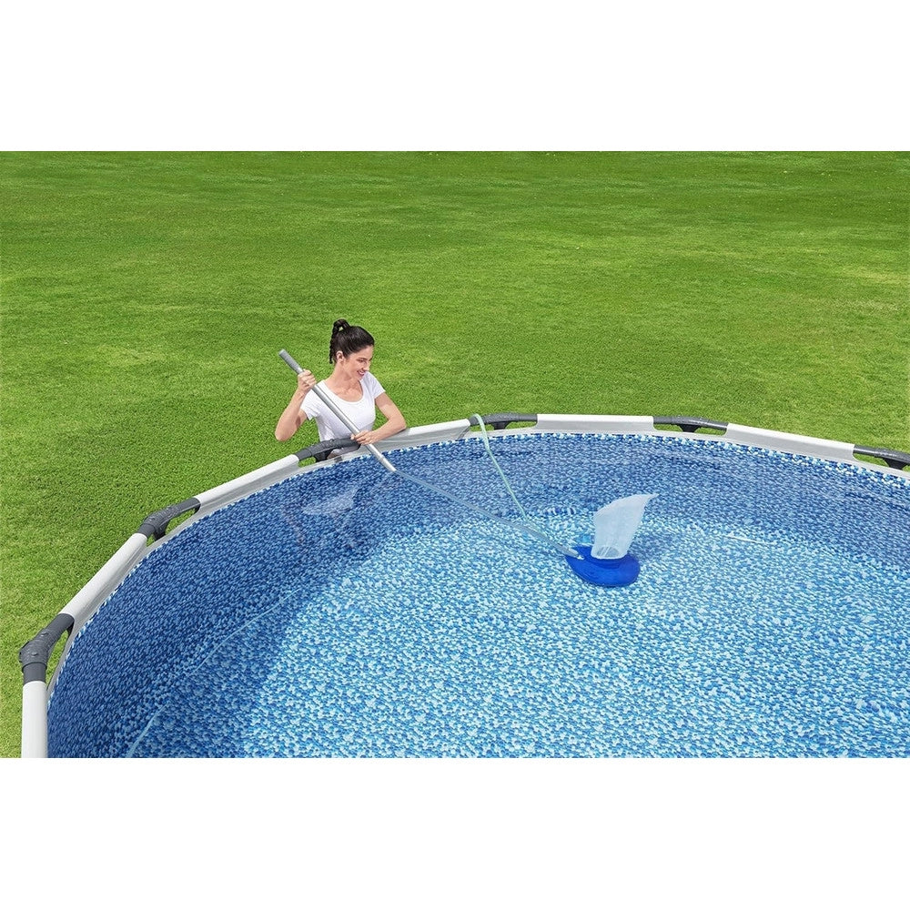 Trade Shop - Aspiratore Foglie Detriti Pulizia Per Piscina Aquasuction Con Ruote Spazzole 8 Getti 58657 -