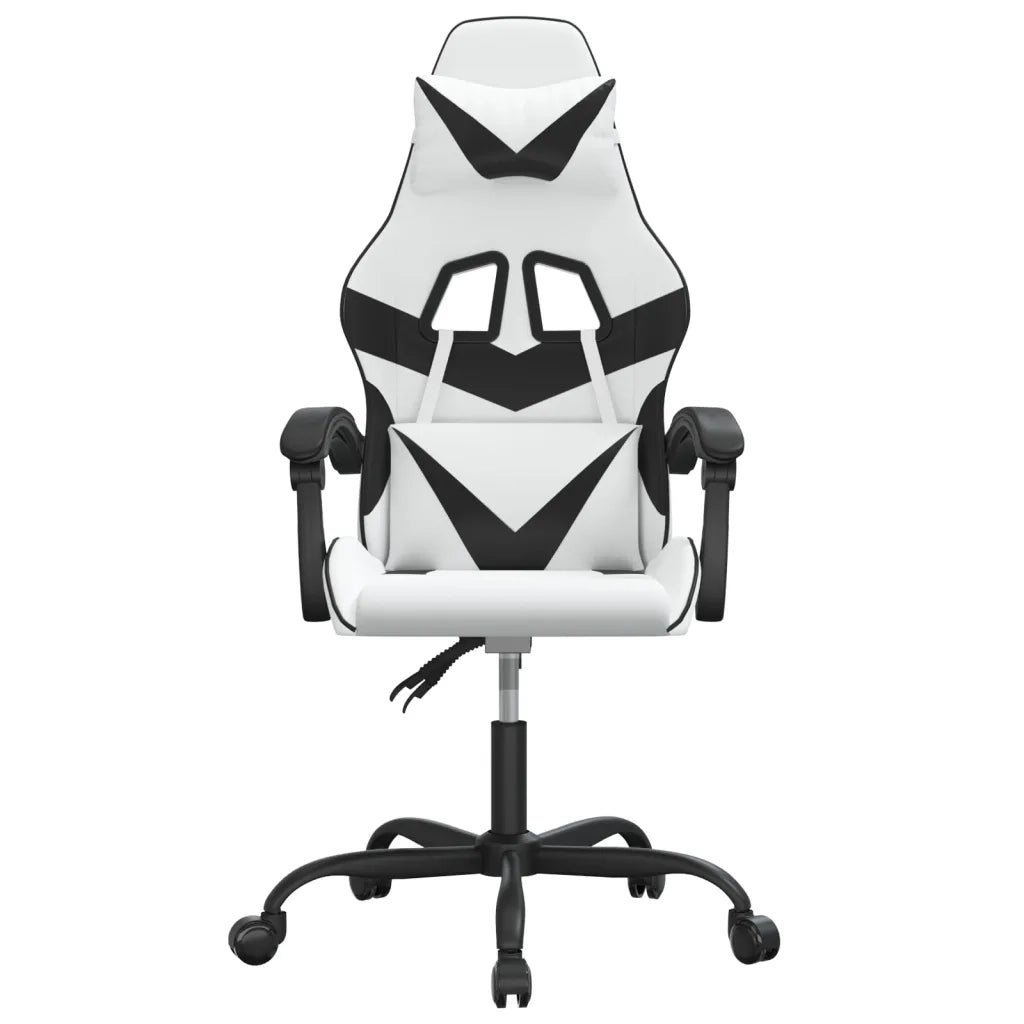 vidaXL Sedia da Gaming Bianco e Nero in Similpelle