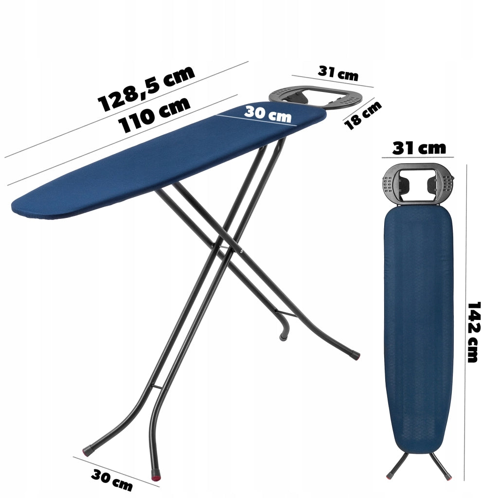 Asse da stiro KADAX 110x30cm pieghevole con supporto per ferro da stiro standard