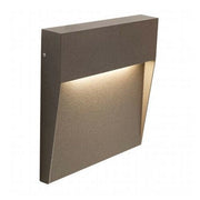 Applique Segnapasso Esterno a Parete Led Illuminazione Giardino Geo Square Sovil Misure e Watt: 10 cm - 3 W, Colore: Marrone