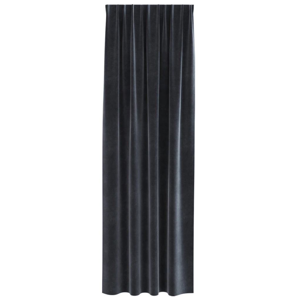 Tende oscuranti  con nastro superiore 2 pz Grigio scuro in velluto