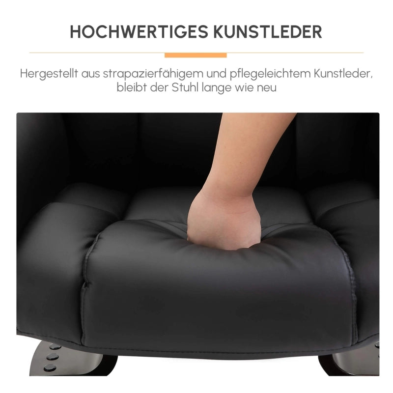 POLTRONA Relax massaggio girevole 79x82x101 cm Pelle rigenerata Nero
