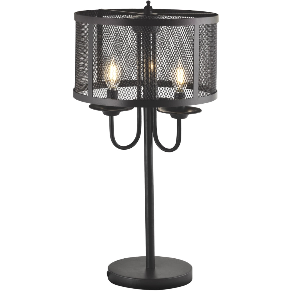 Lampada da tavolo nera SOHO E14x3 Polux metallo/vetro