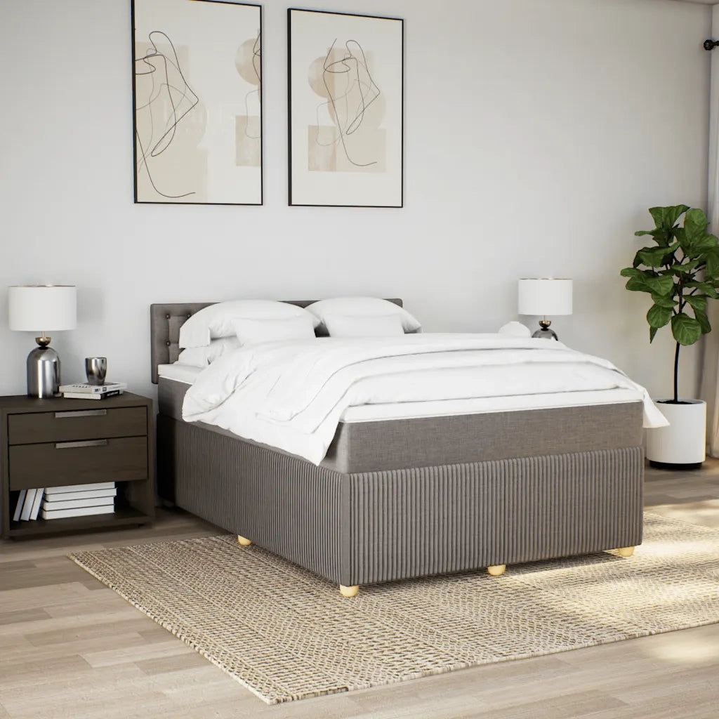 Giroletto a Molle con Materasso Tortora 140x200 cm in Tessuto 3287497