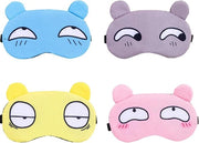Pacco di 4 maschere da sonno cartoon carine con coprispalle morbide e soffici per bambini, ragazze, ragazzi e adulti - ideale per i sogni.