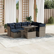 Set Divani da Giardino 8 pz con Cuscini Grigio in Polyrattan 3274681