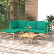 Set Salotto da Giardino 5pz con Cuscini Verdi BambÃ¹cod mxl 124282