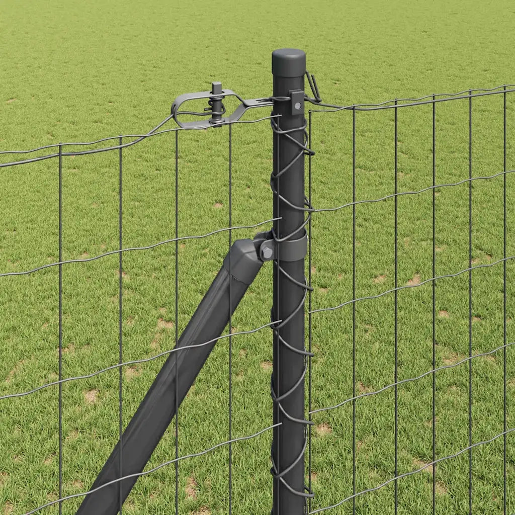 Recinzione con Posto Grigio 1,5 x 10 m Acciaio e PVC 3350648