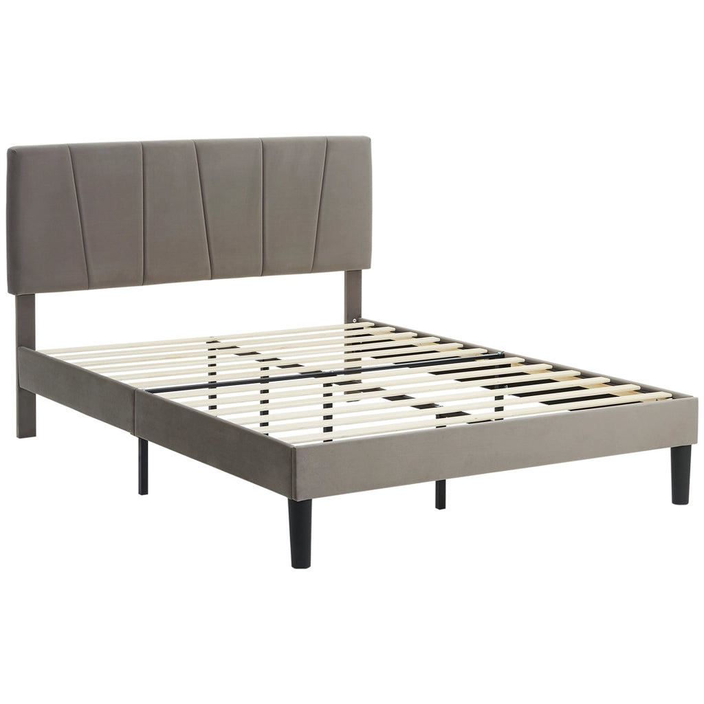 Letto matrimoniale con testiera regolabile ¨C Xylo ¨C 140x190 cm grigio struttura metallo