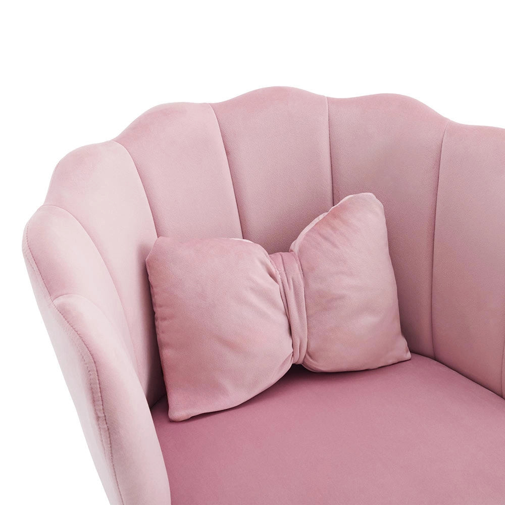 Set di 6 sedie moderne in velluto - Xylo - Schienale a petalo, gambe dorate, cuscini farfalla per camera da letto-sala da pranzo
