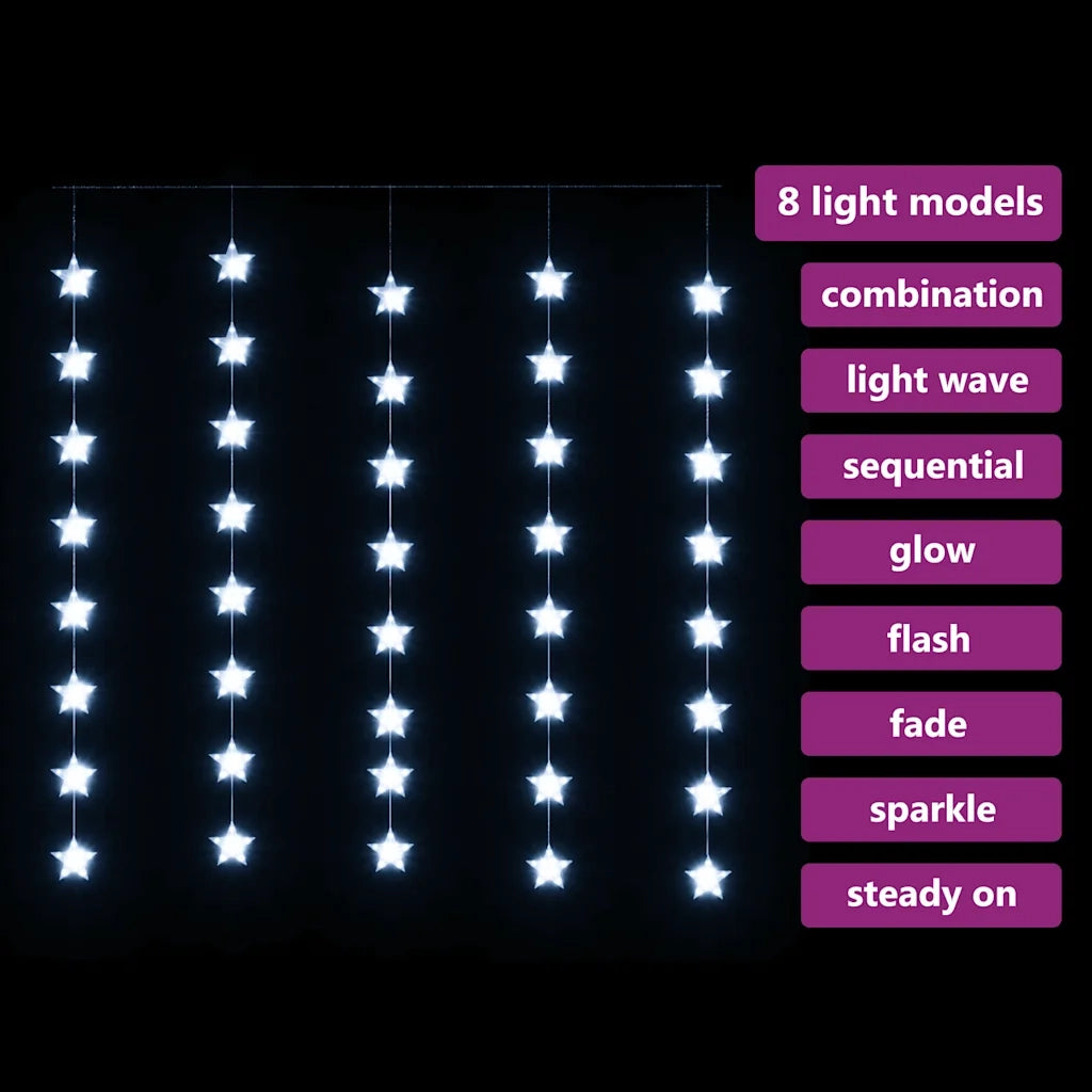 Stella di Luci Fatate a LED 200 LED Bianco Freddo 8 Funzioni
