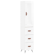 Buffet credenza cassettiera mobiletto mobile contenitore organizer cucina soggiorno lucido 34,5 x 34 x 180 cm legno ingegnerizzato bianco 02_0032797