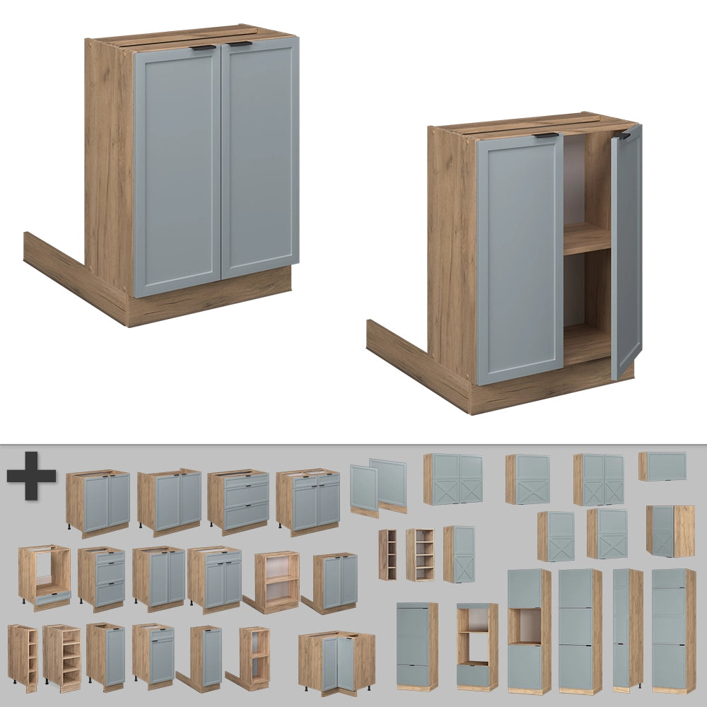 Vicco Isola cucina Blu-grigio chiaro 60 cm senza piano di lavoro