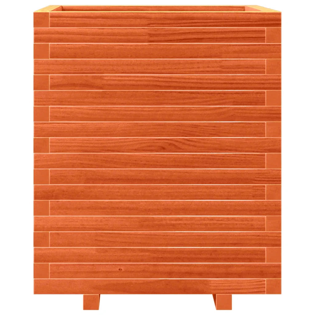 Fioriera rialzata per piante fiori terrazza giardino finitura a cera 60 x 60 x 72 cm legno di pino massiccio marrone 02_0038477