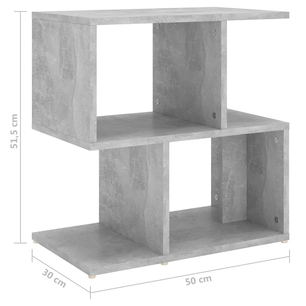 Comodini 2pz-Set di 2 Tavolino da notte Grigio Cemento 50x30x51,5 cm in Legno Multistrato