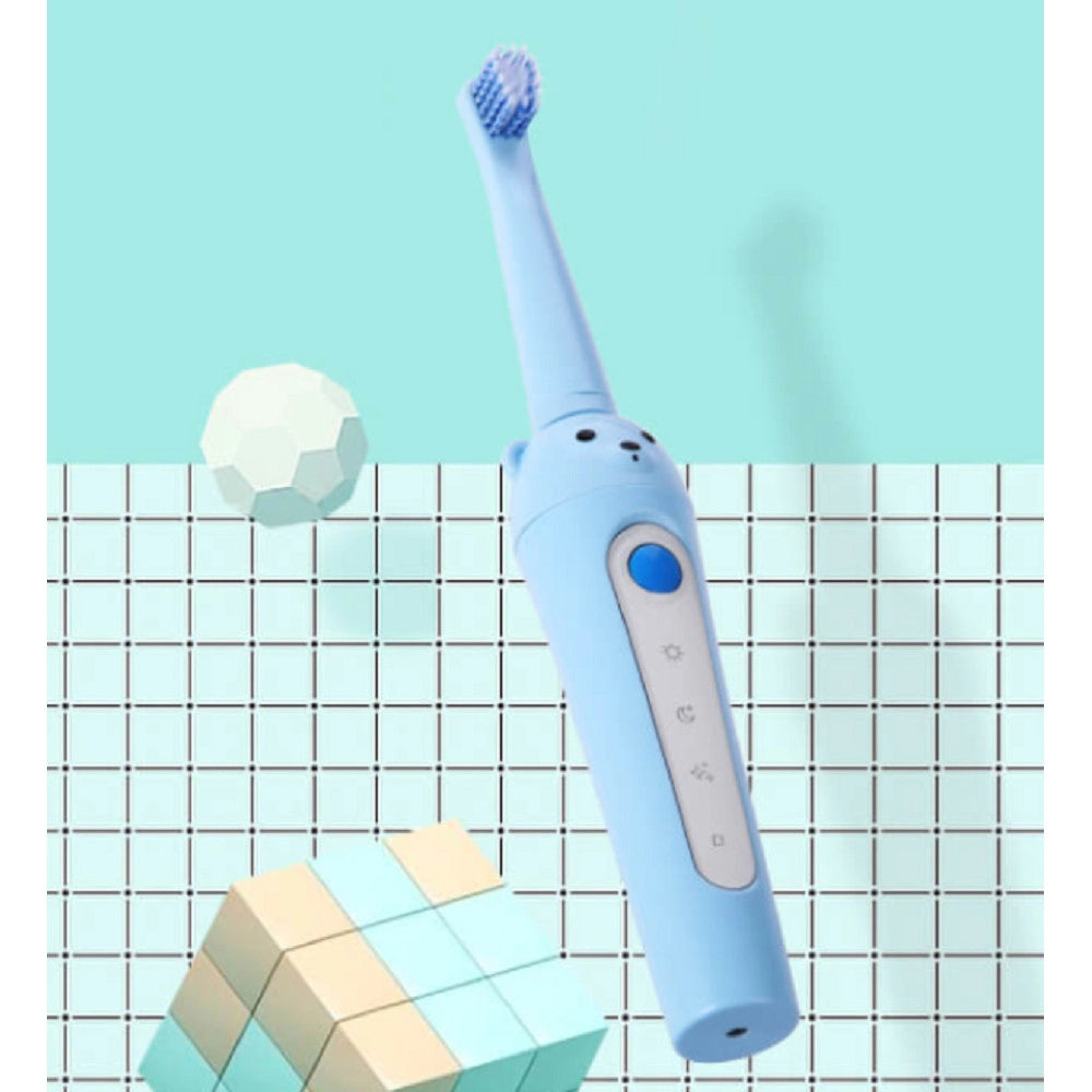 Trade Shop - Spazzolino Elettrico Per Bambini Ricaricabile Usb Bear 3 Modalità Testine Q-ys9 -